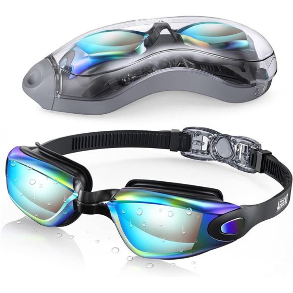 Adult swim goggles no leak anti fog uv protection men women youth swimming gear